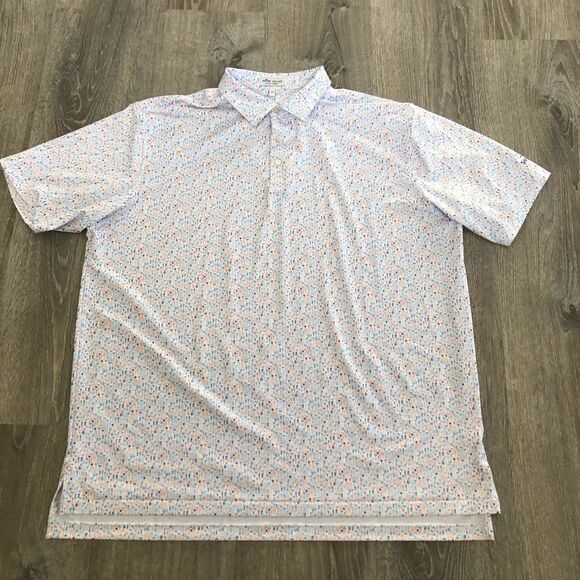 Peter Millar Summer Comfort Mens White Cocktail Short Sleeve Polo Golf Size XXL - Picture 1 of 10